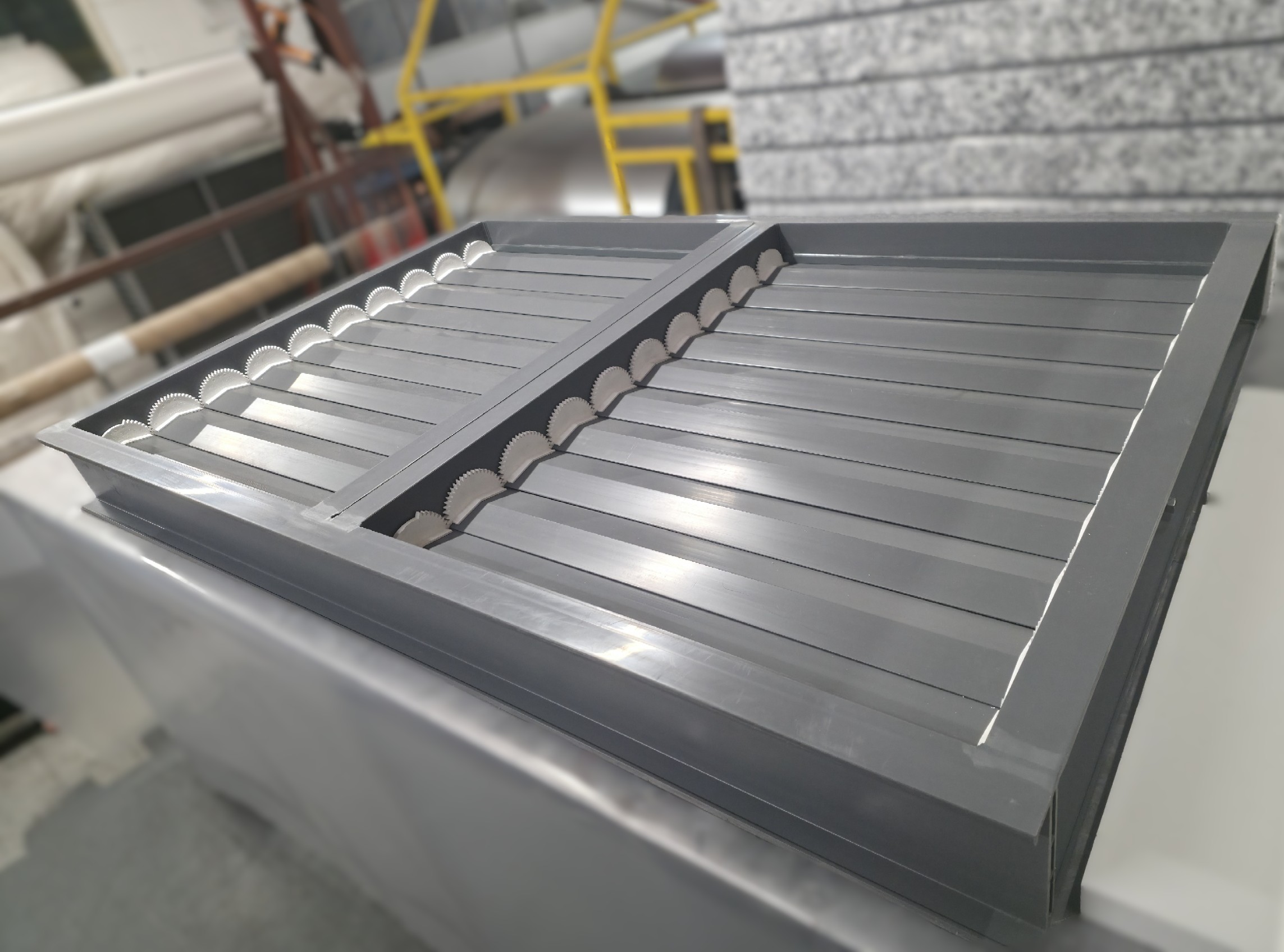 K500 Volume Control Dampers (1580W x 1008H) equipped with spring return modulating actuators